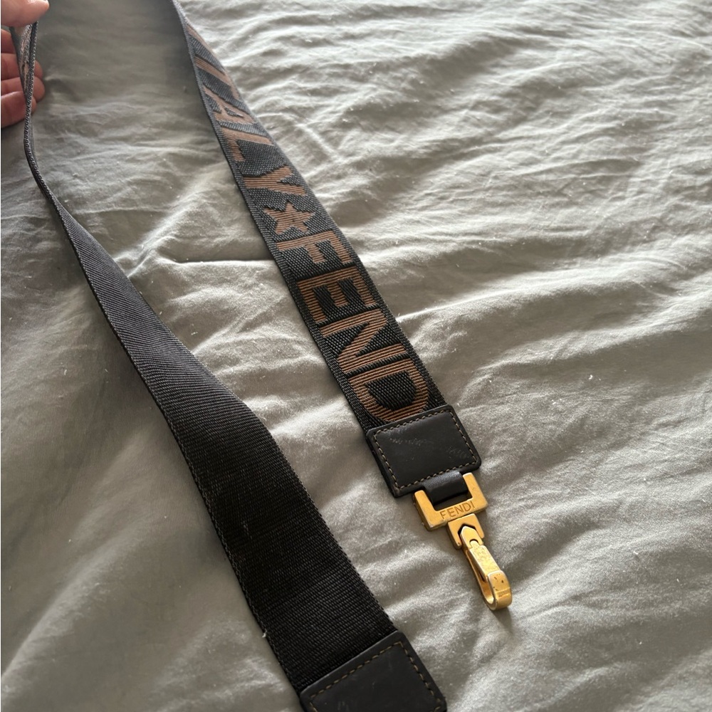 Fendi Black and Brown Bag Strap